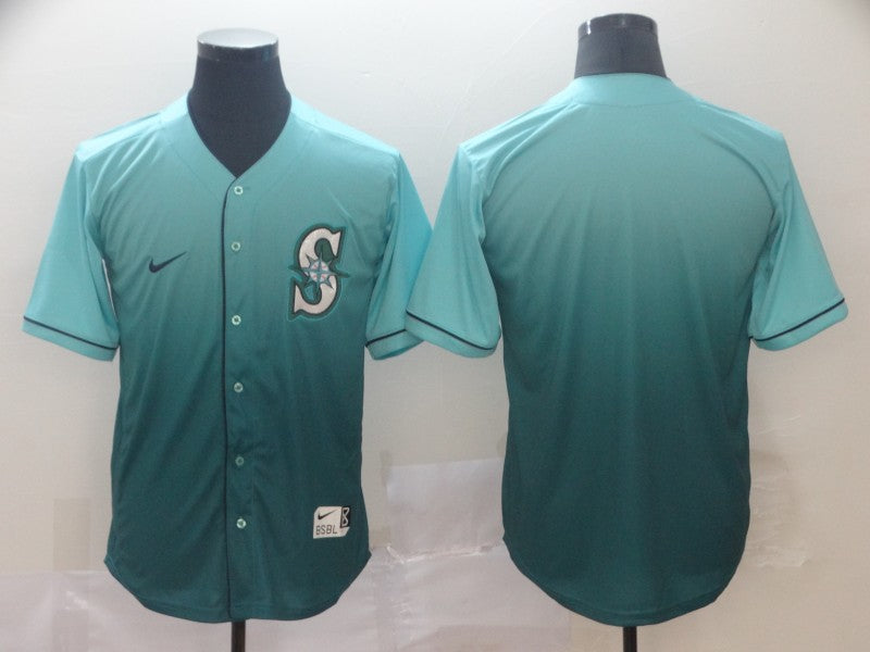 Men's Seattle Mariners Aqua Replica Blank Jersey1 baseball jersey product view 1