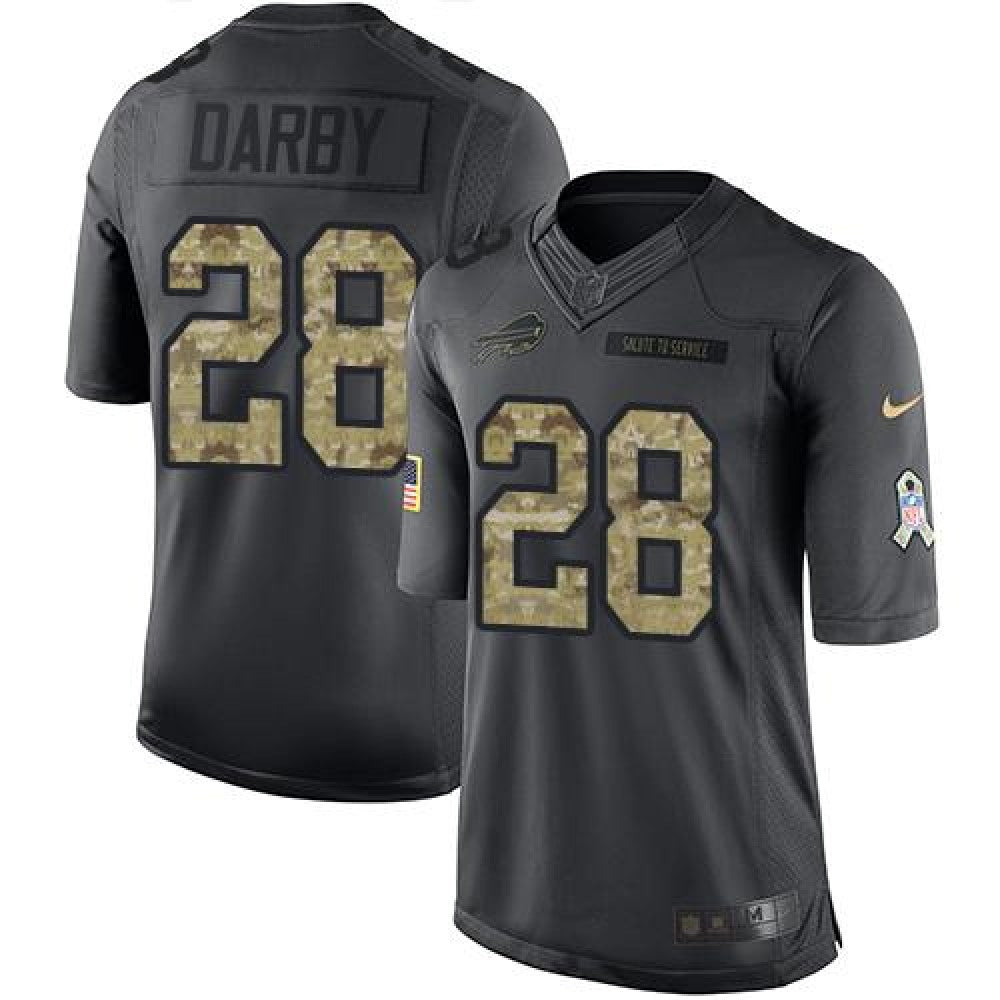 Bills #28 Ronald Darby Black Youth Stitched NFL Limited 2016 Salute to Service Jersey football jersey product view 1