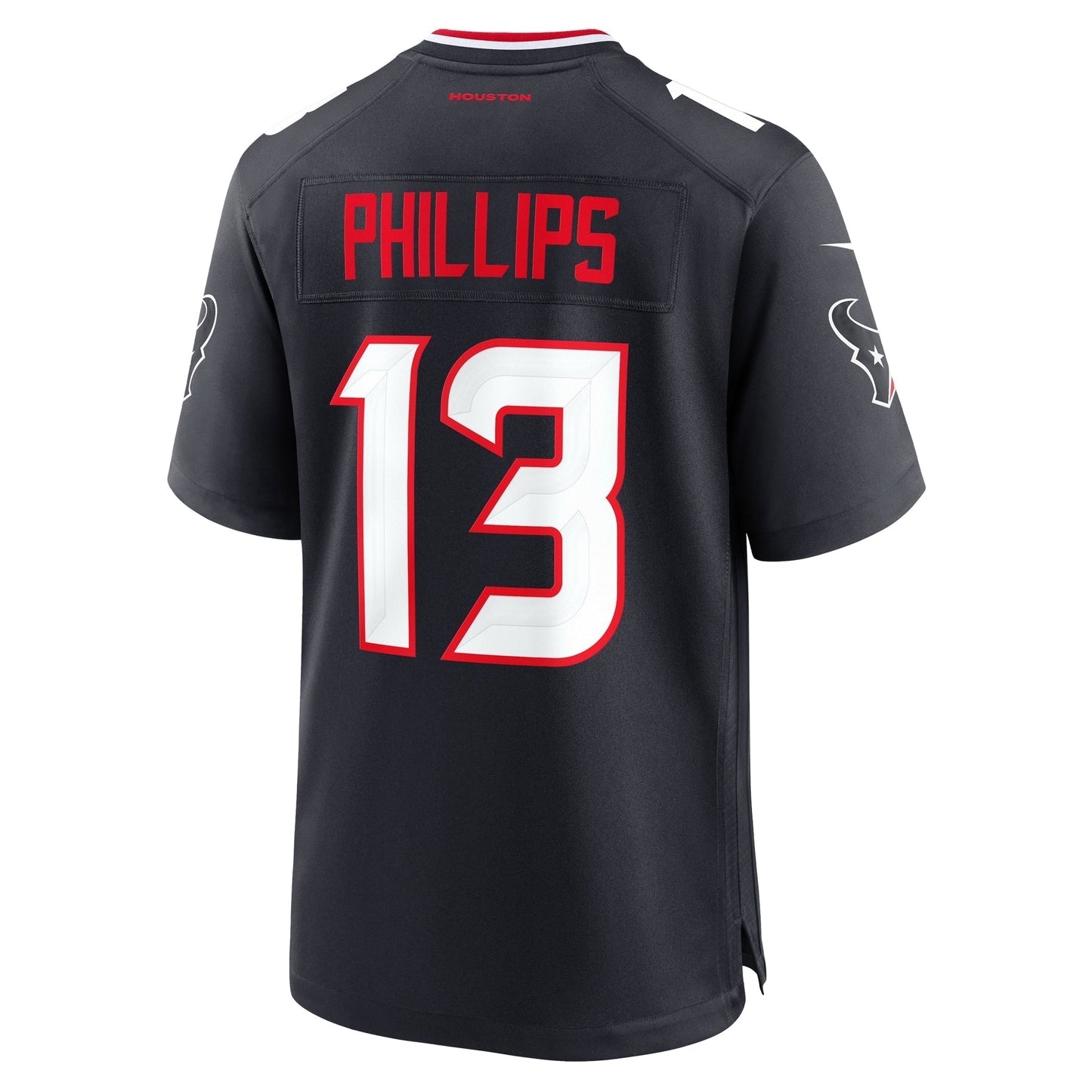 DelShawn Phillips Houston Texans Team Game Jersey - Navy football jersey product view 3
