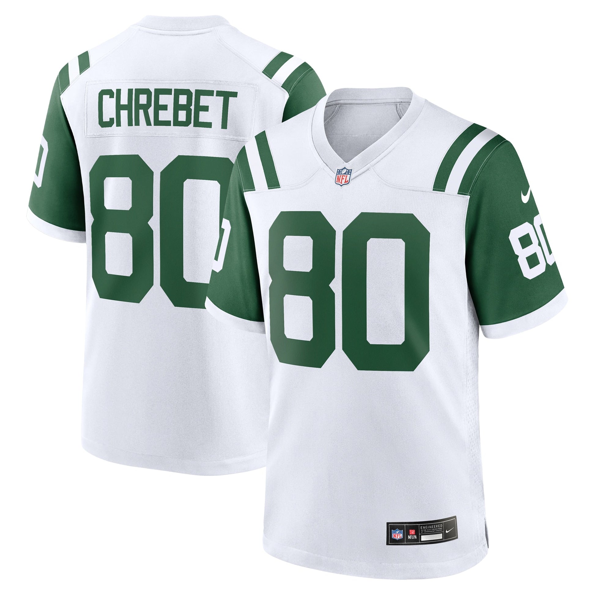 Wayne Chrebet New York Jets Classic Alternate Retired Game Jersey - White football jersey product view 1