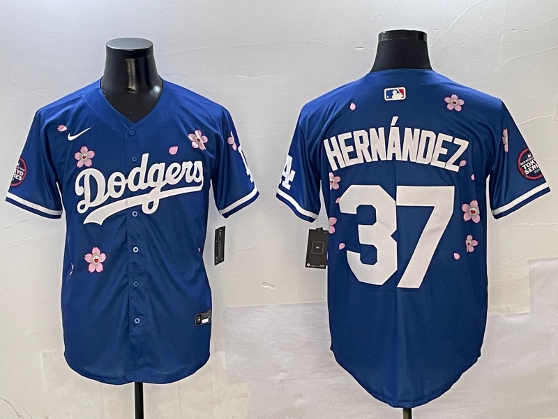 Men's Los Angeles Dodgers Teoscar Hernandez Royal Player Game Jersey baseball jersey product view 1