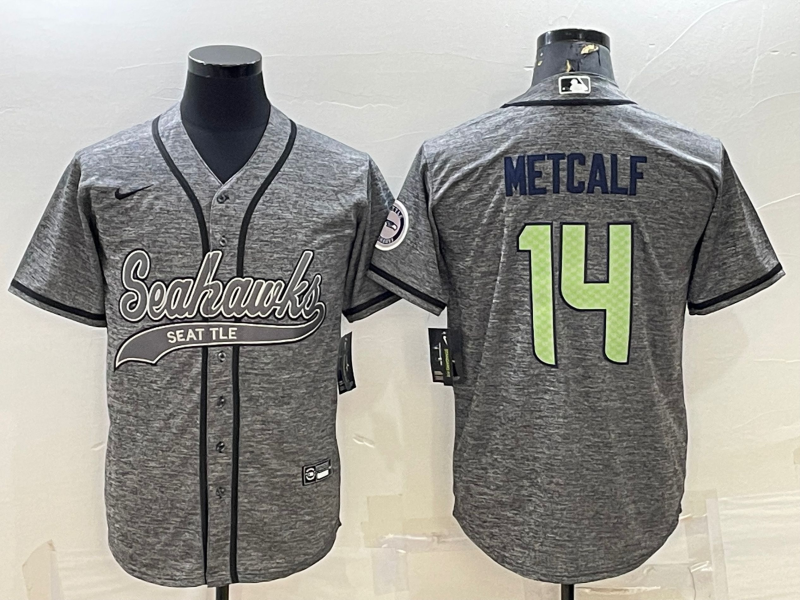 Men's Seattle Seahawks DK Metcalf Gray Player Jersey Joint Edition football jersey product view 1