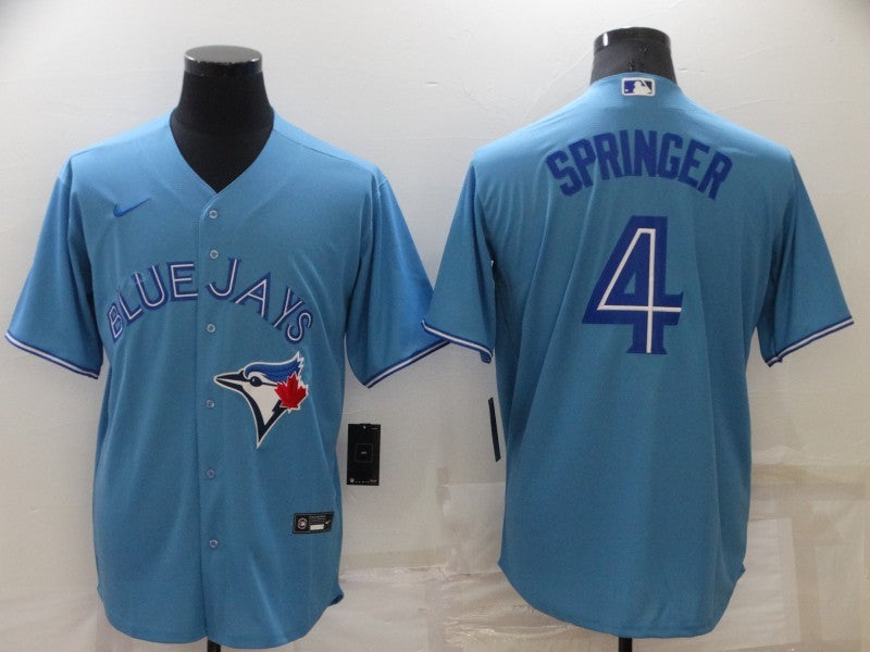 Men's Toronto Blue Jays George Springer Light Blue Replica Baseball Jersey baseball jersey product view 1