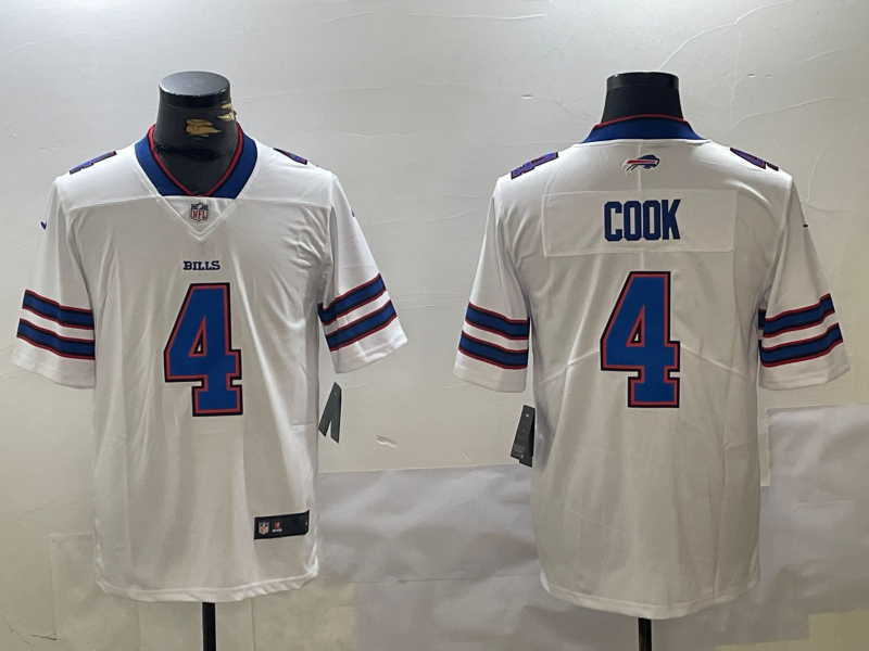 Men's Buffalo Bills James Cook White Game Player Jersey football jersey product view 1