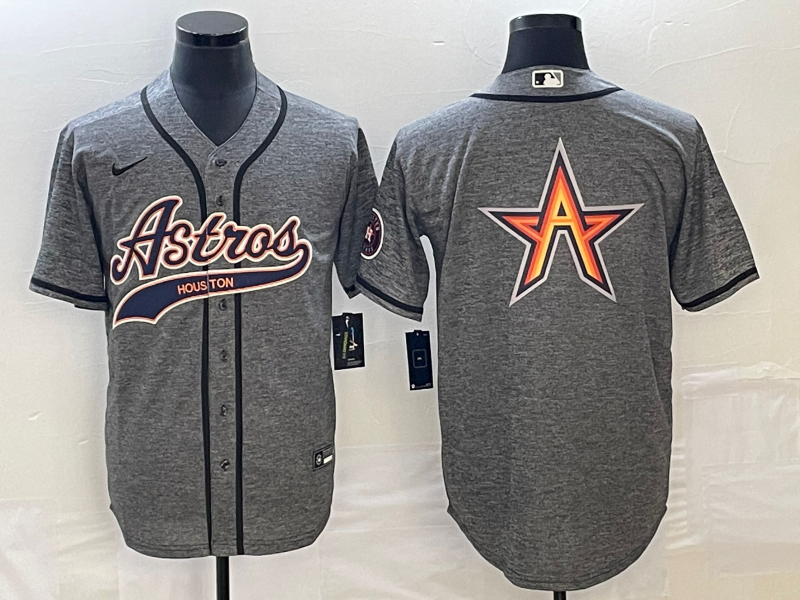 Men's Houston Astros Gray Joint Edition Alternate Replica Jersey baseball jersey product view 1