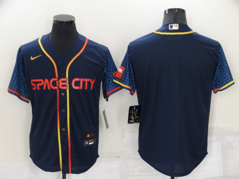 Men's Houston Astros Navy 2022 City Connect Replica Blank Jersey1 baseball jersey product view 1