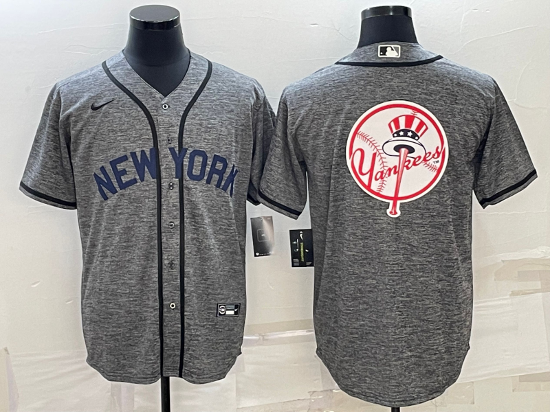 Men's New York Yankees Gray Authentic Team Jersey baseball jersey product view 1