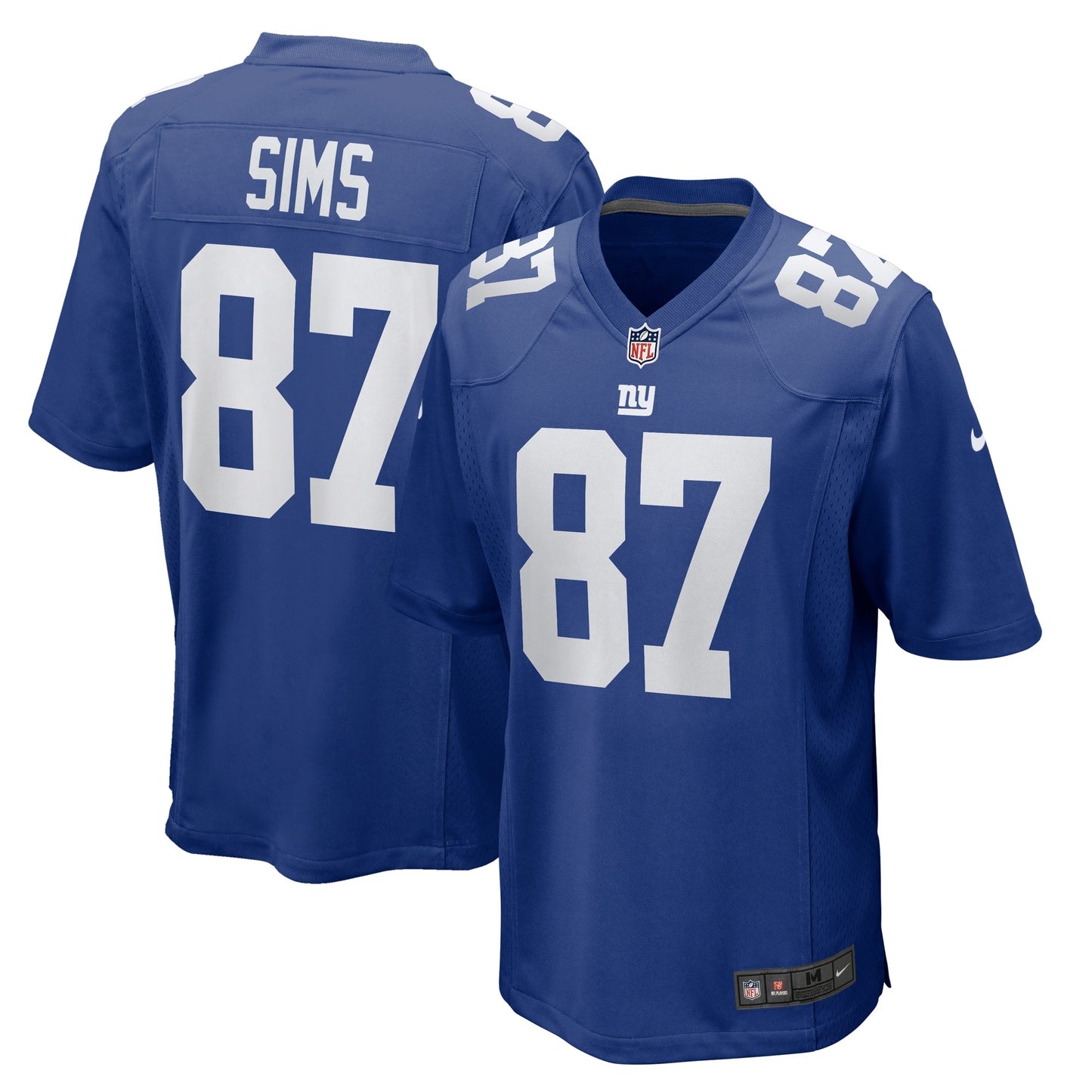 Cam Sims New York Giants Game Jersey - Royal football jersey product view 1