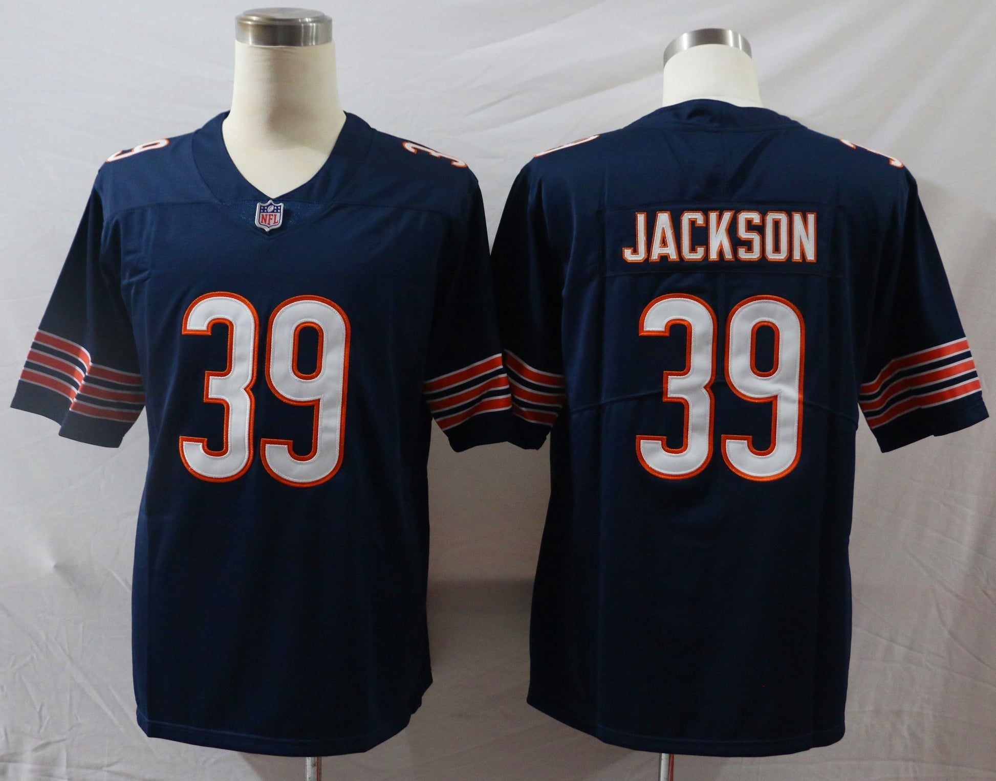 Men's Chicago Bears Eddie Jackson Navy Game Player Jersey football jersey product view 1