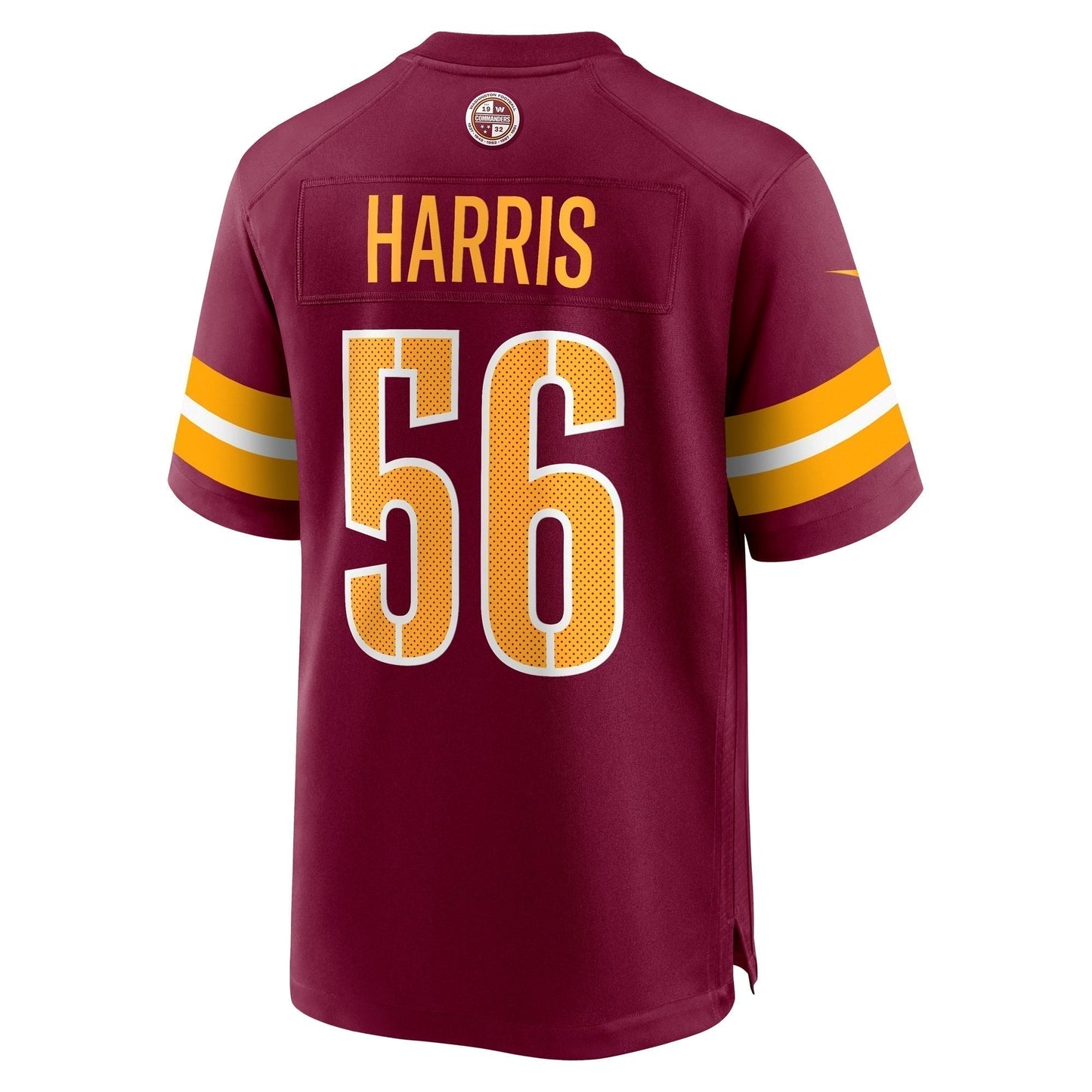 Jalen Harris Washington Commanders Game Jersey - Burgundy football jersey product view 3