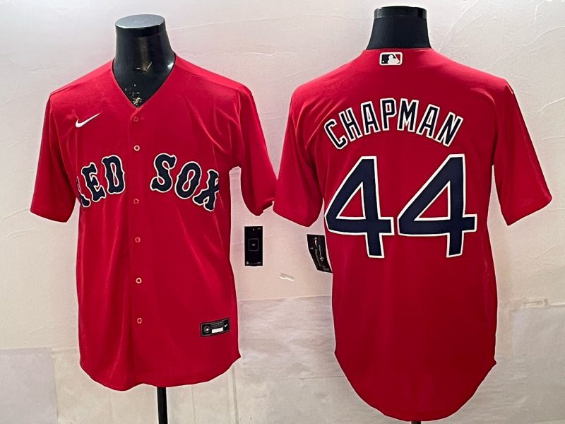 Men's Boston Red Sox Aroldis Chapman Red Alternate Replica Jersey baseball jersey product view 1