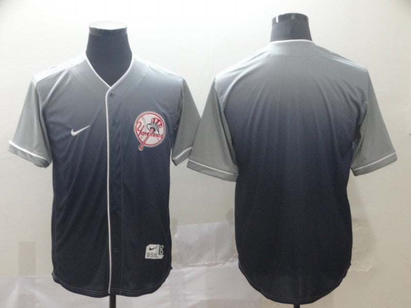 Men's New York Yankees Grey Gradient Replica Blank Jersey baseball jersey product view 1