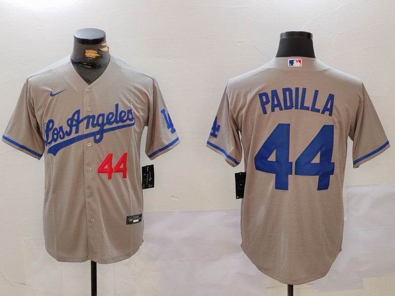 Men's Los Angeles Dodgers Vicente Padilla #44 Gray Alternate Player Jersey baseball jersey product view 1