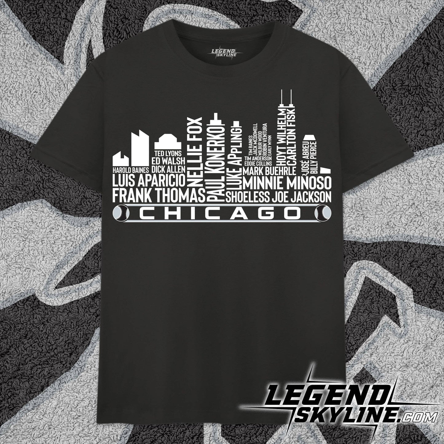 Chi-Cago Legends Skyline Baseball Team Shirt Unisex T-shirt, Sweatshirt, Hoodie, Long Sleeve Tee - T-Shirt, Sweatshirt, Hoodie