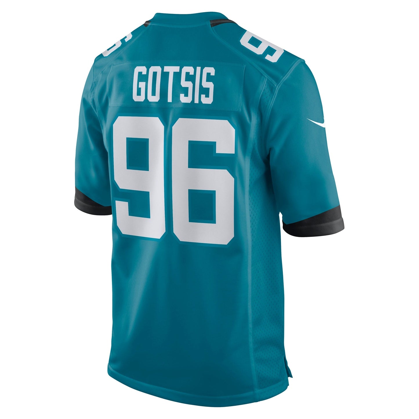 Adam Gotsis Jacksonville Jaguars Game Jersey - Teal football jersey product view 3