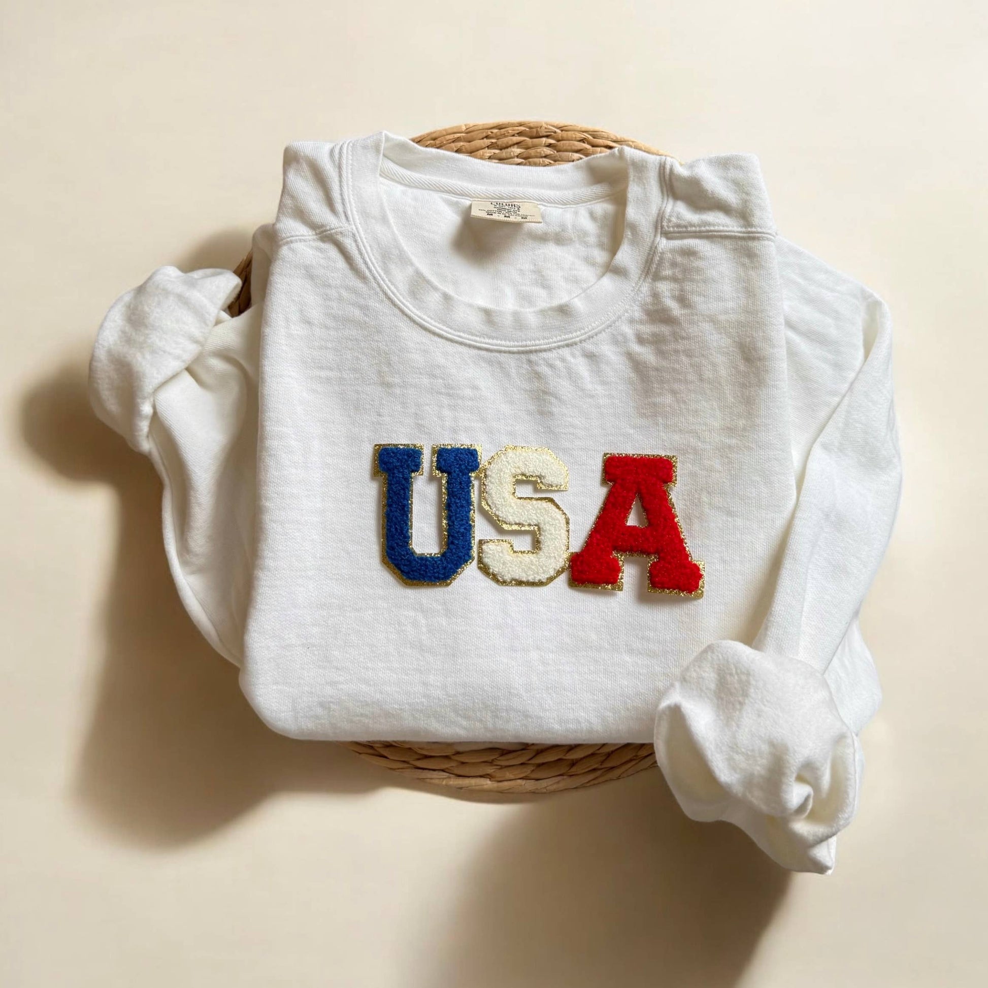 Comfort Colors USA Sweatshirt, 4th of July Apparel Unisex T-shirt, Sweatshirt, Hoodie, Long Sleeve Tee - T-Shirt, Sweatshirt, Hoodie