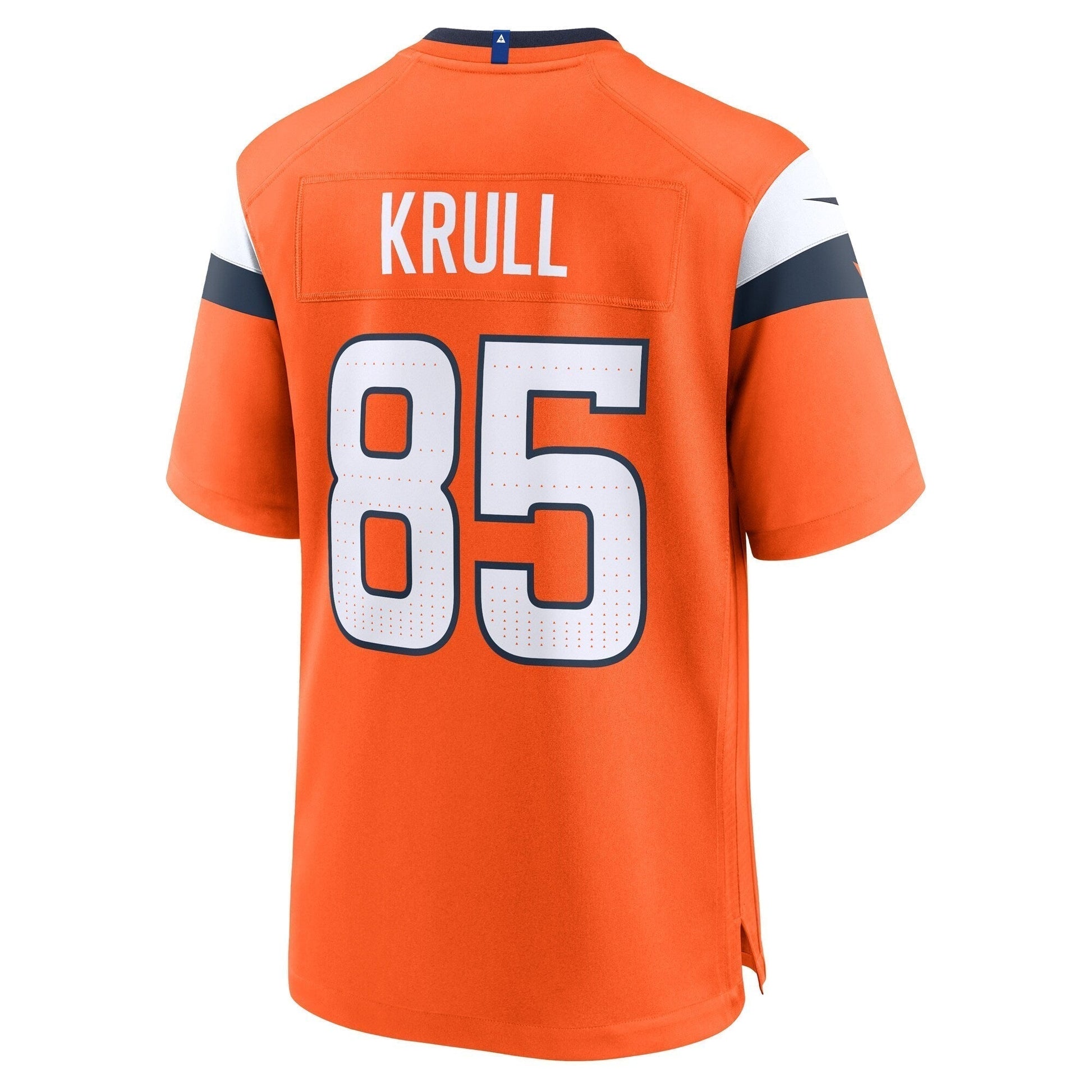 Lucas Krull Denver Broncos Team Game Jersey - Orange football jersey product view 3