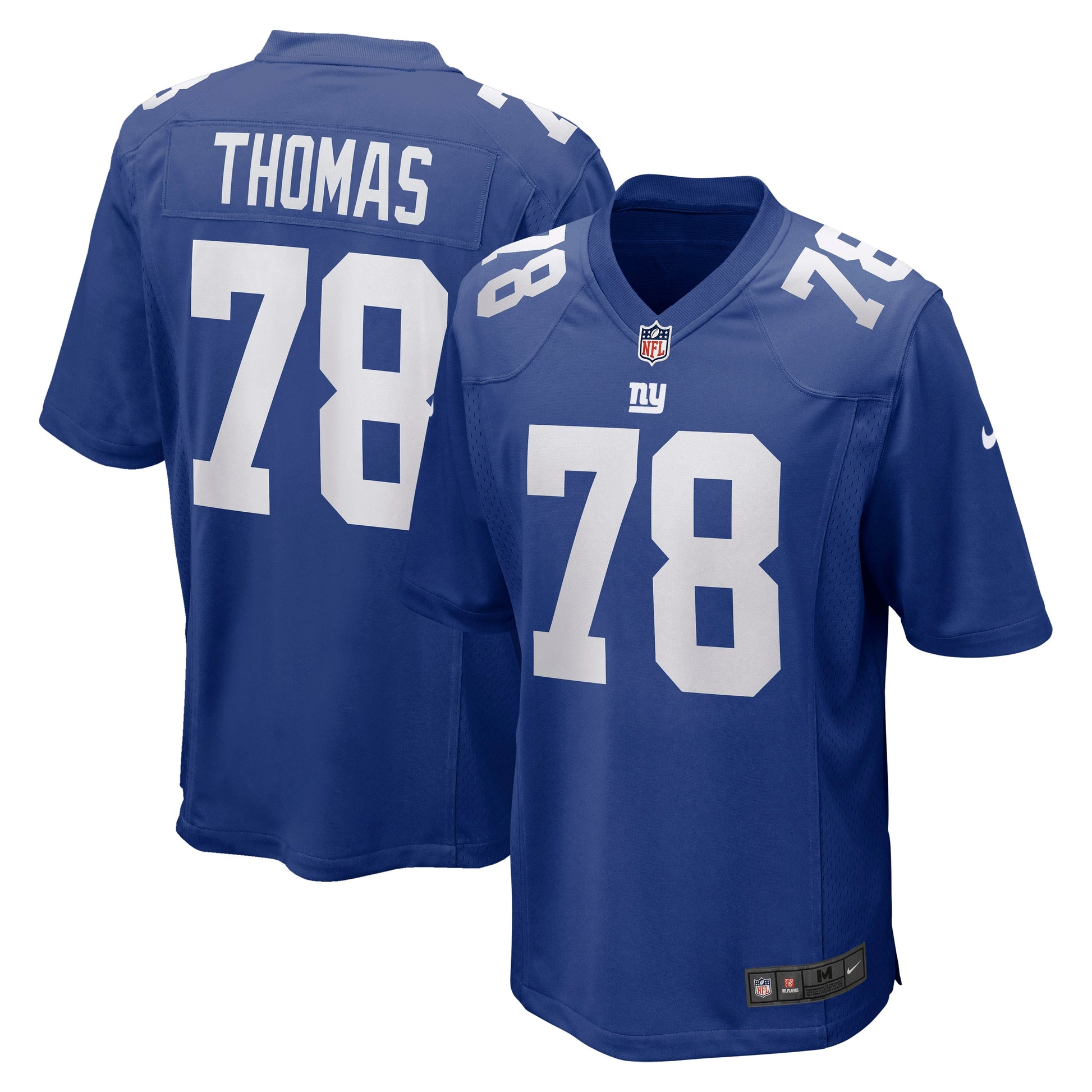 Andrew Thomas New York Giants Game Jersey - Royal football jersey product view 1