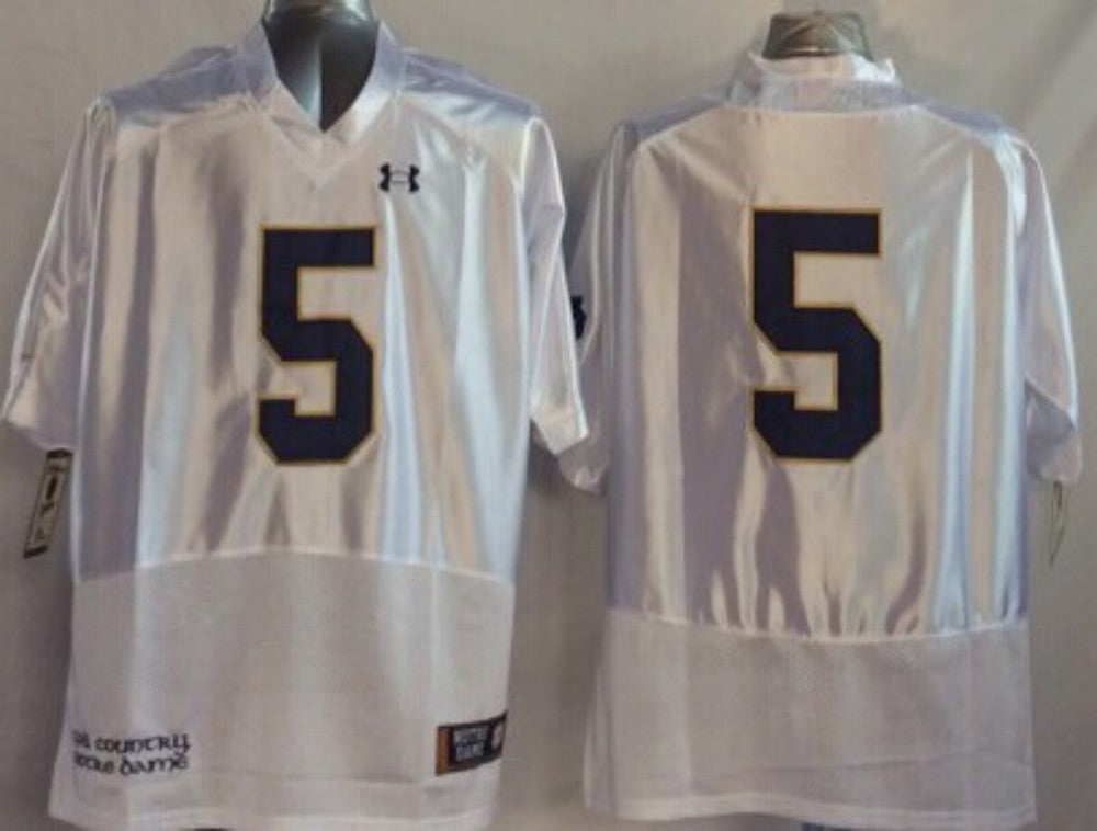 Men's Notre Dame Fighting Irish Manti Te'o White Player Game Jersey sports jersey product view 1