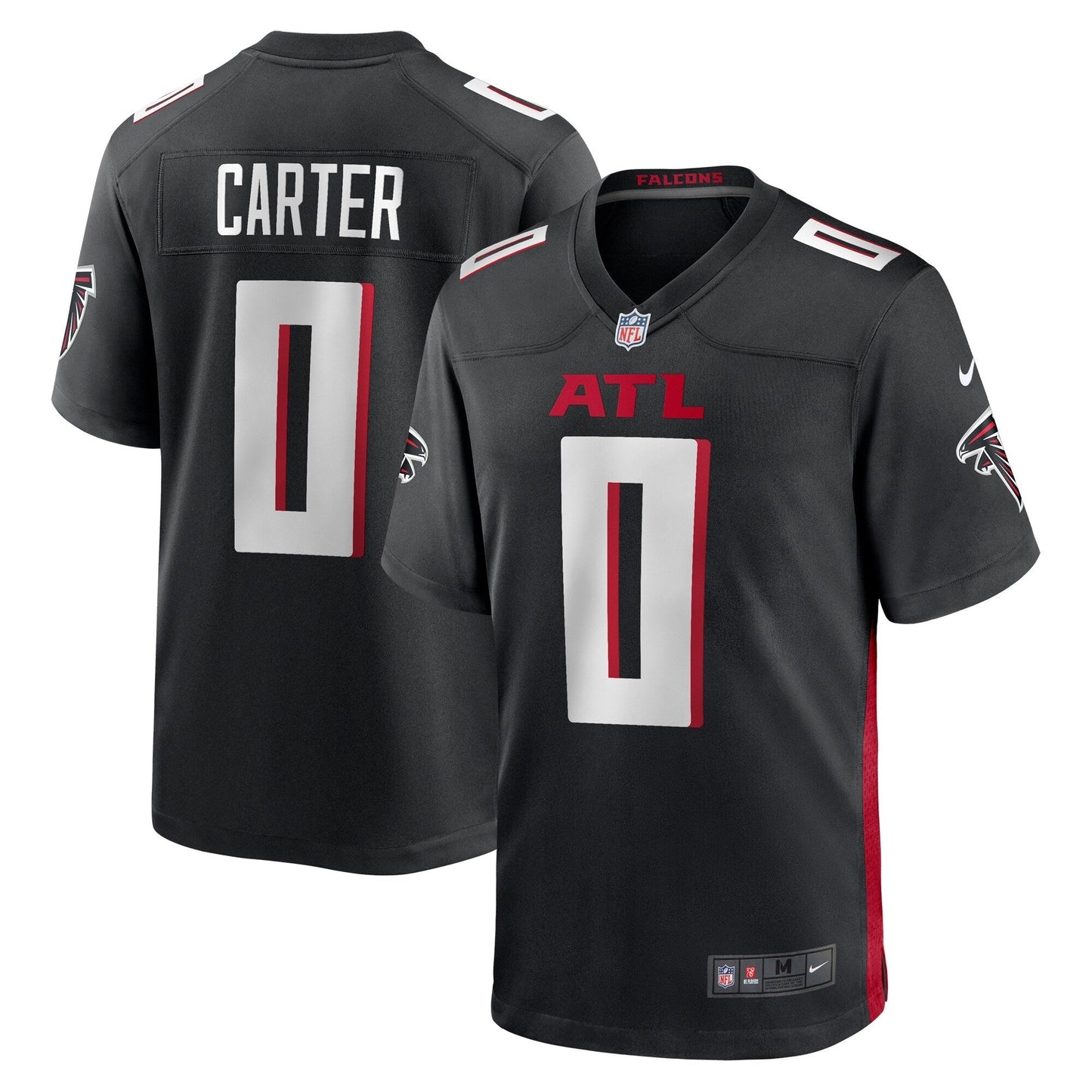Lorenzo Carter Atlanta Falcons Game Jersey - Black football jersey product view 1