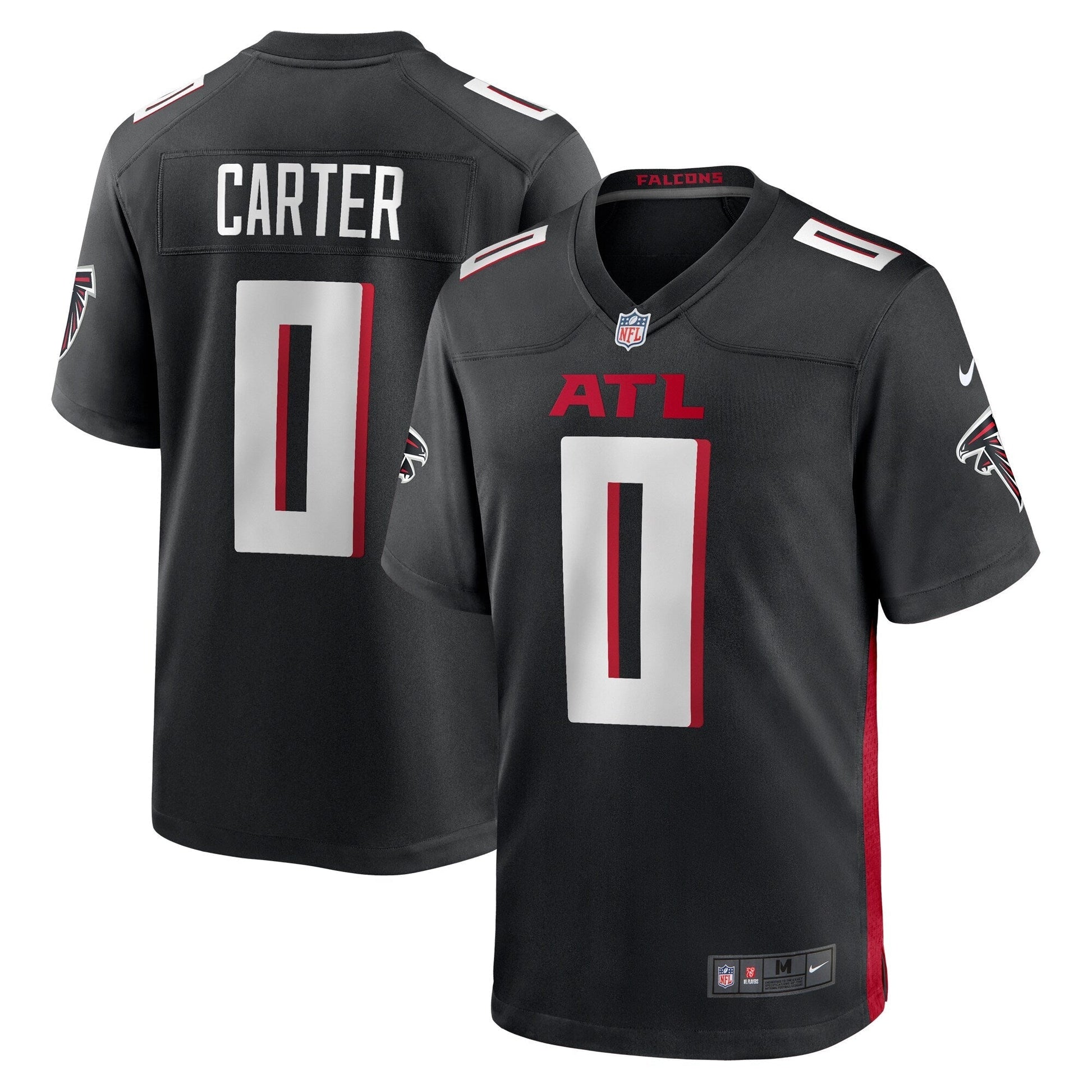 Lorenzo Carter Atlanta Falcons Game Jersey - Black football jersey product view 1
