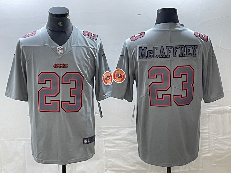Men's San Francisco 49ers Christian McCaffrey Gray Atmosphere Fashion Game Jersey football jersey product view 1