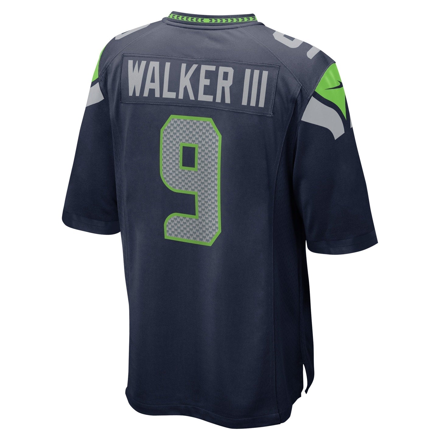 Kenneth Walker III Seattle Seahawks Game Jersey - Navy football jersey product view 3