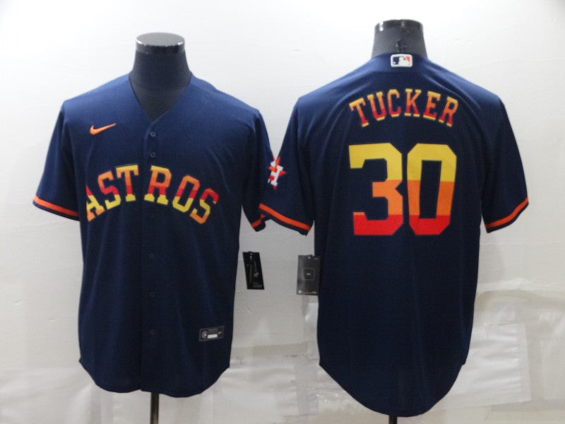 Men's Houston Astros Kyle Tucker Navy Replica Baseball Jersey baseball jersey product view 1