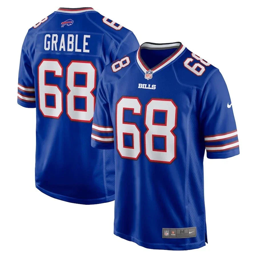 Buffalo Bills Tylan Grable #68 Men's Royal Blue Official NFL Game Jersey football jersey product view 1