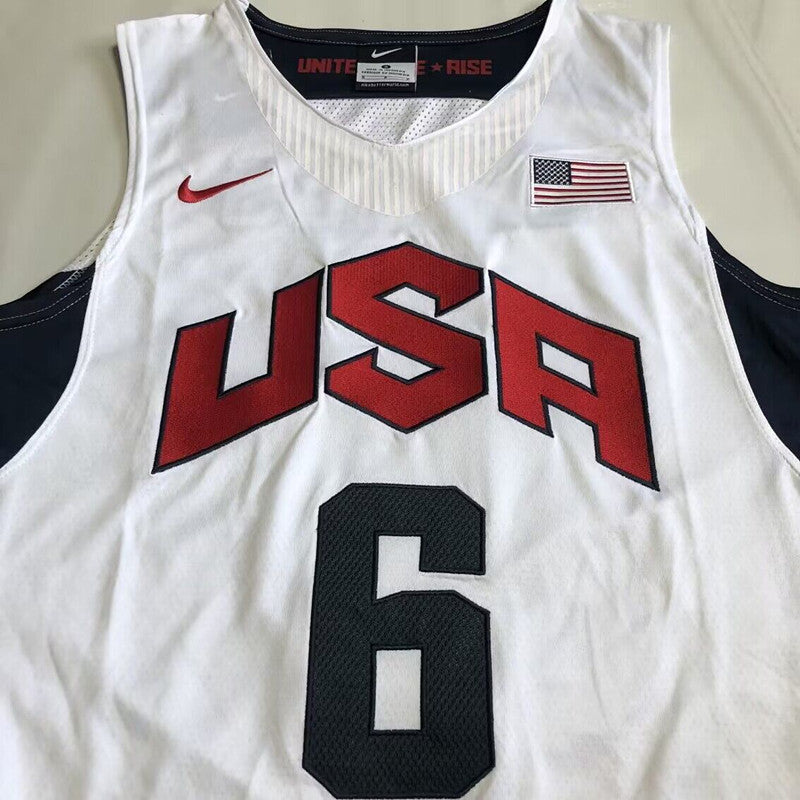 Dream Team James 6 White MN basketball jersey product view 2