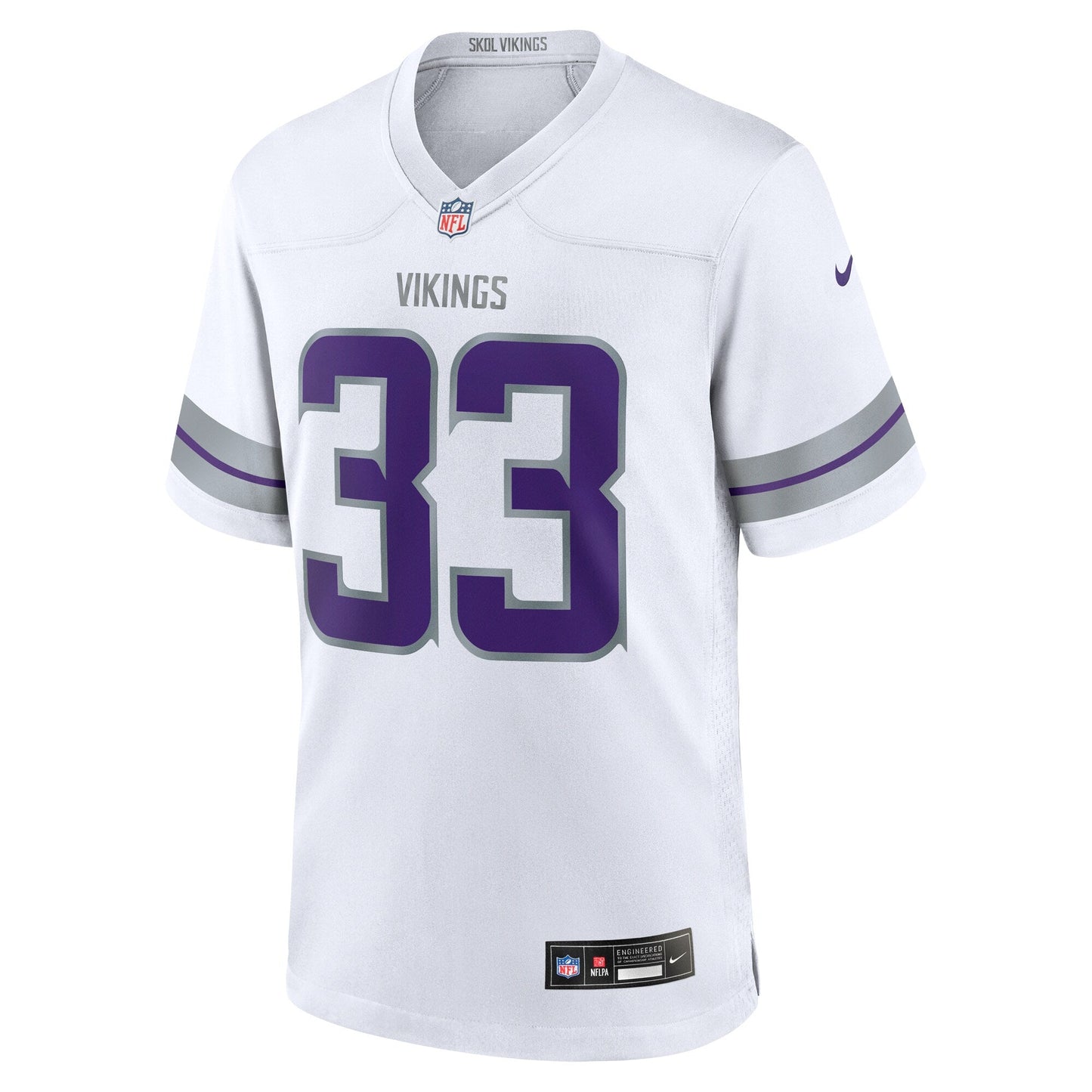 Aaron Jones Minnesota Vikings Alternate Game Jersey - White football jersey product view 2