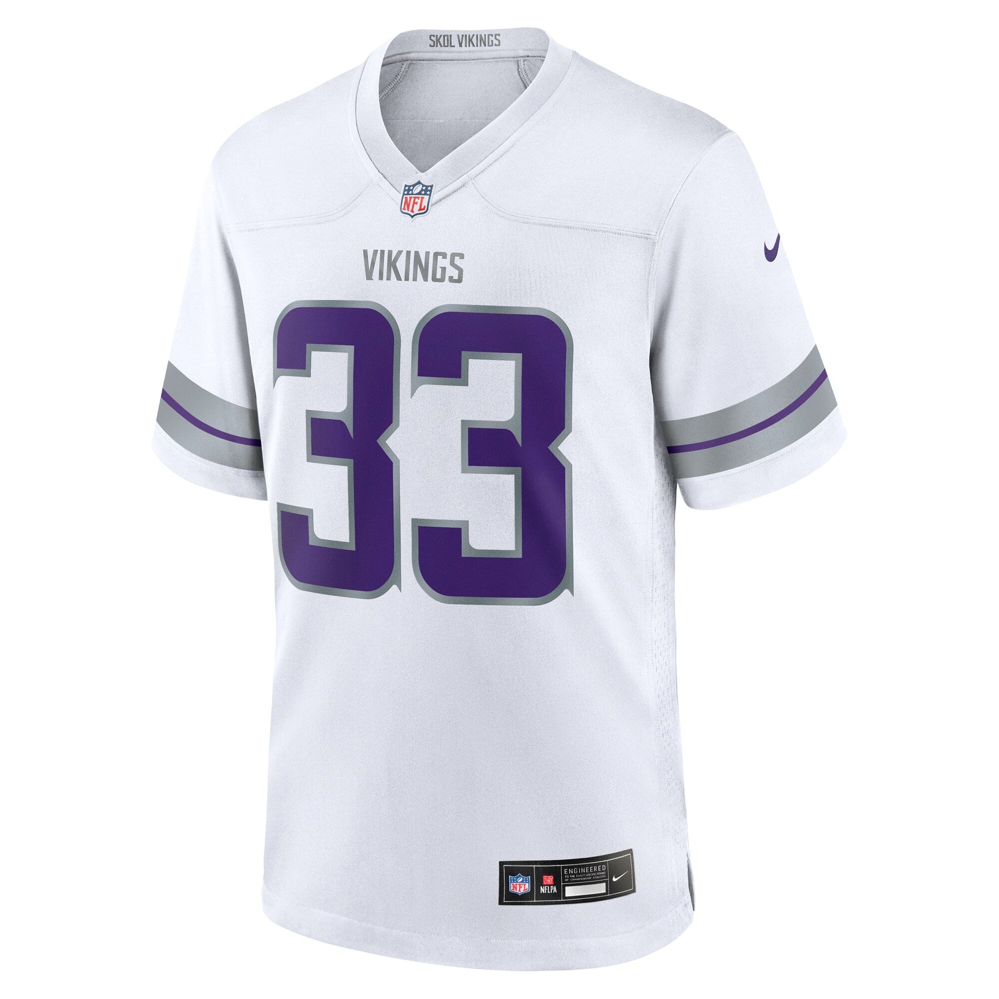 Aaron Jones Minnesota Vikings Alternate Game Jersey - White football jersey product view 2