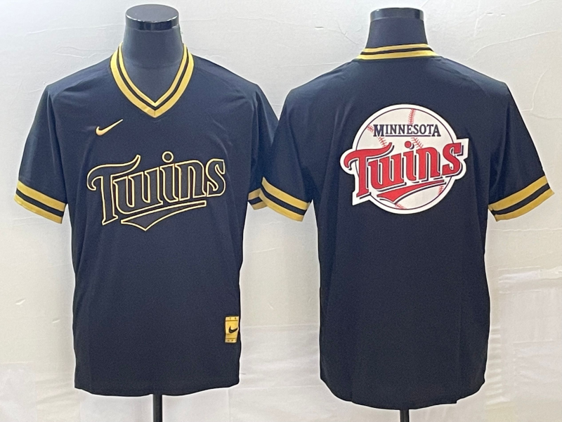 Men's Minnesota Twins Black Replica Player Jersey baseball jersey product view 1