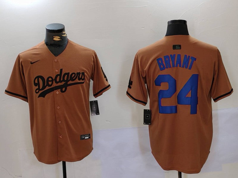 Men's Los Angeles Dodgers Kobe Bryant #24 Brown Replica Player Jersey basketball jersey product view 1