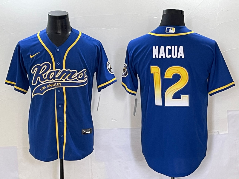 Men's Los Angeles Rams Puka Nacua #12 Royal Game Jersey football jersey product view 1