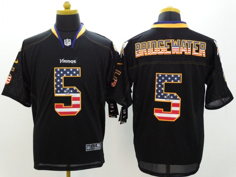 Men's Minnesota Vikings Teddy Bridgewater #5 Black Game Jersey1 football jersey product view 1