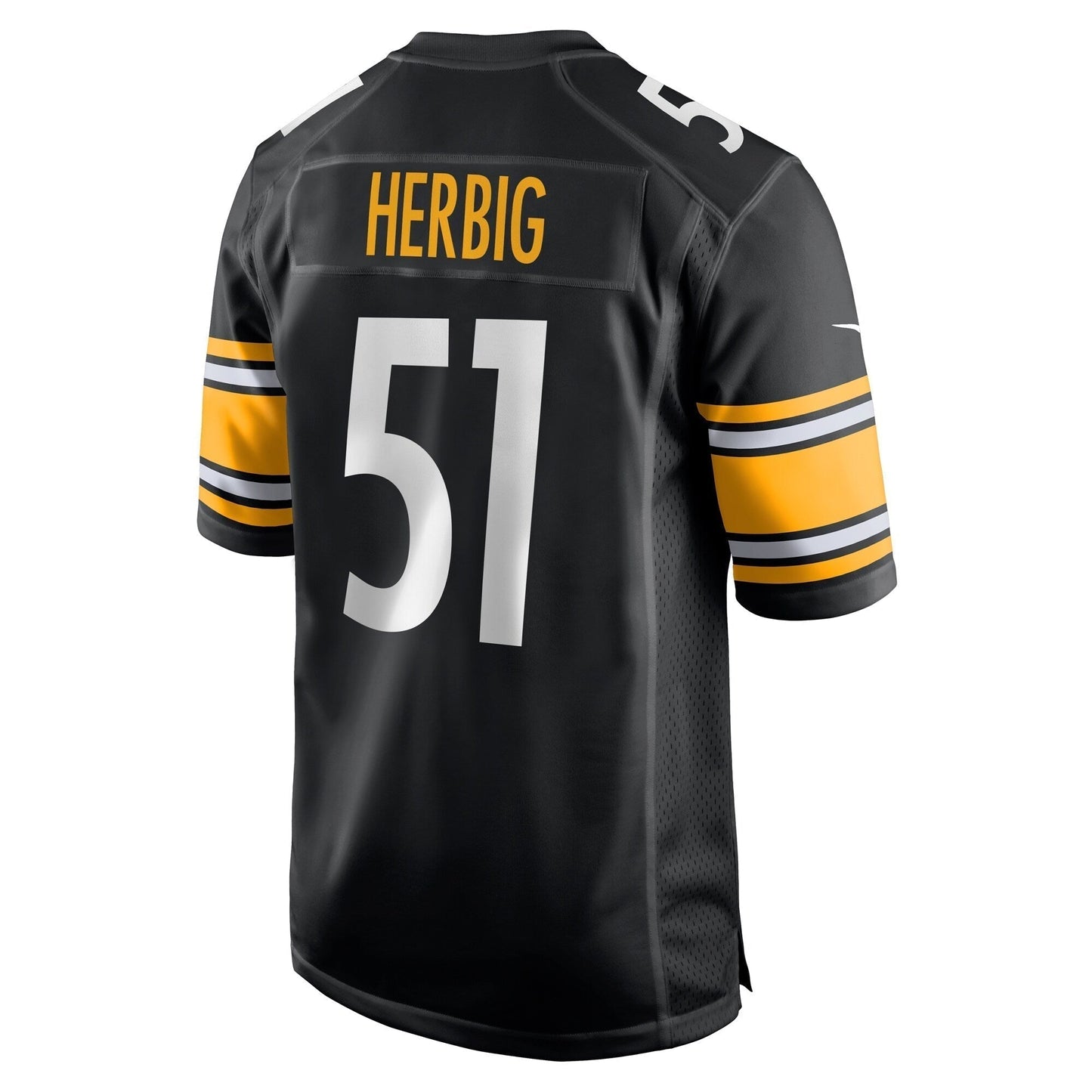 Nick Herbig Pittsburgh Steelers Game Jersey - Black football jersey product view 3
