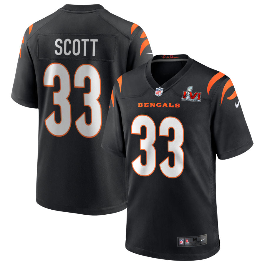 Nick Scott Cincinnati Bengals Super Bowl LVI Game Jersey - Black football jersey product view 1