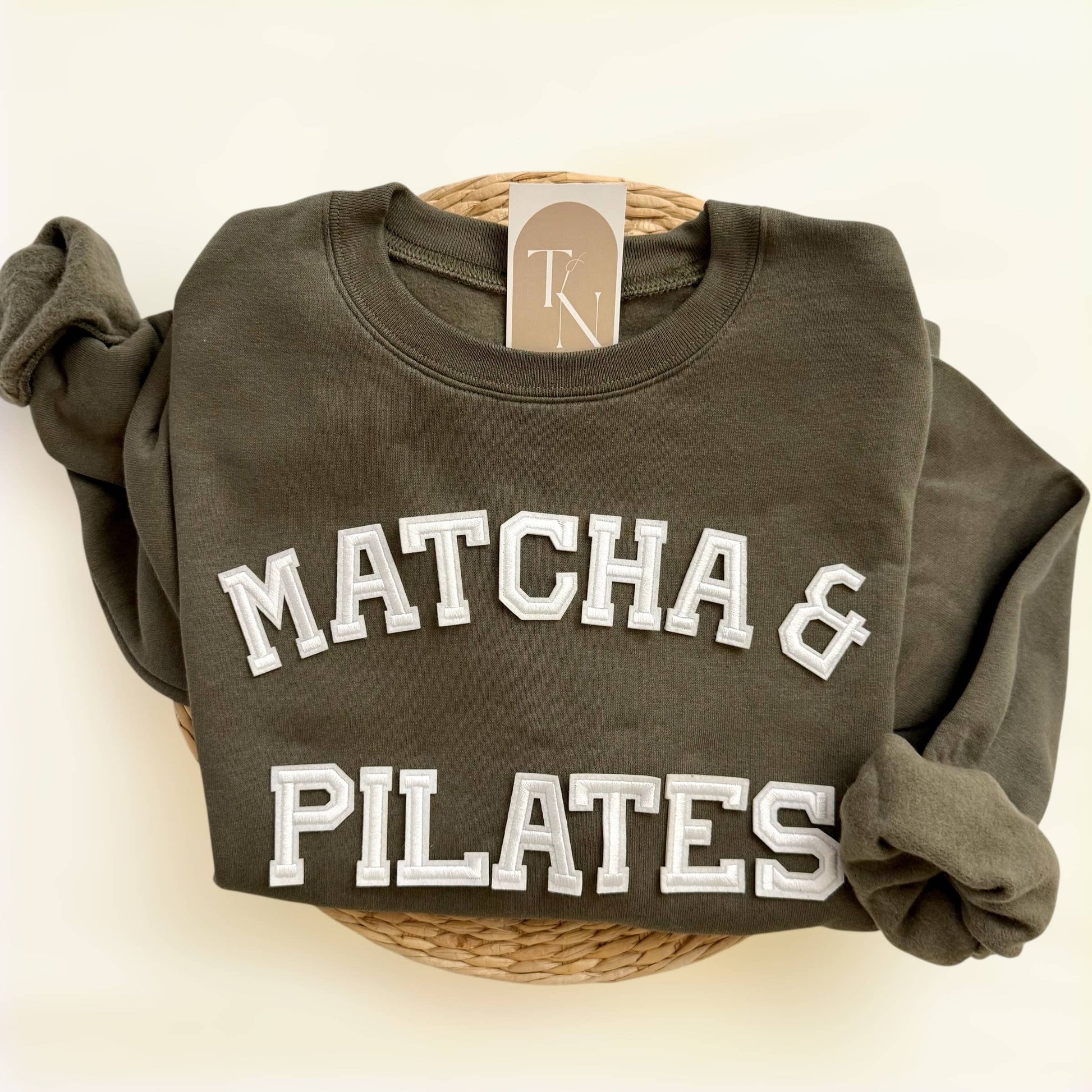 Matcha and Pilates Sweatshirt, Pilates Studio Merch Unisex T-shirt, Sweatshirt, Hoodie, Long Sleeve Tee - T-Shirt, Sweatshirt, Hoodie