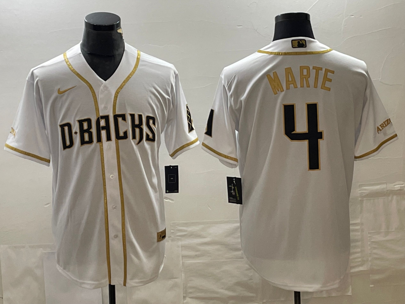 Men's Arizona Diamondbacks Ketel Marte White Replica Baseball Jersey baseball jersey product view 1