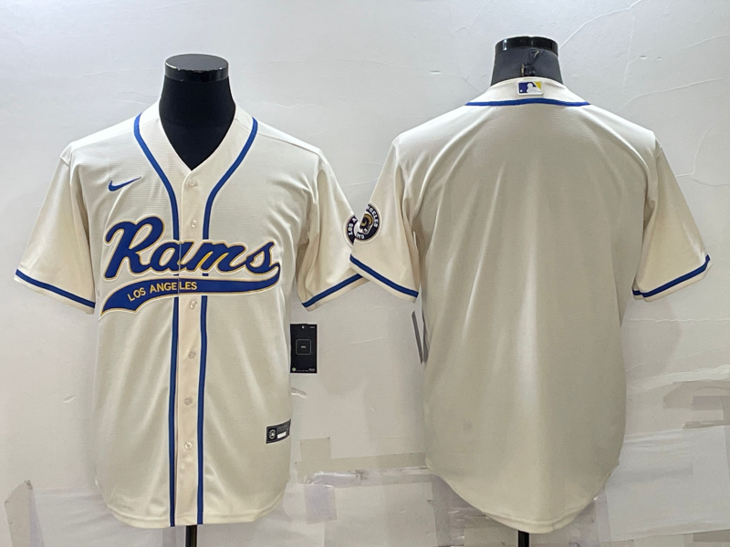 Men's Los Angeles Rams Bone Blank Jersey football jersey product view 1