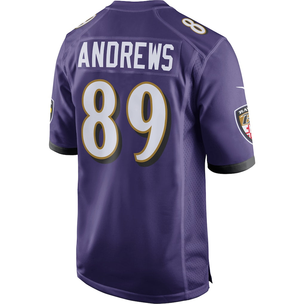 B.Ravens #89 Mark Andrews Purple Team Game Jersey football jersey product view 1