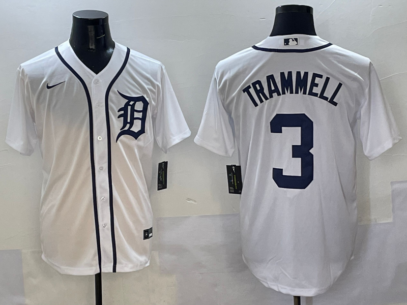 Men's Detroit Tigers Alan Trammell White Limited Player Jersey baseball jersey product view 1