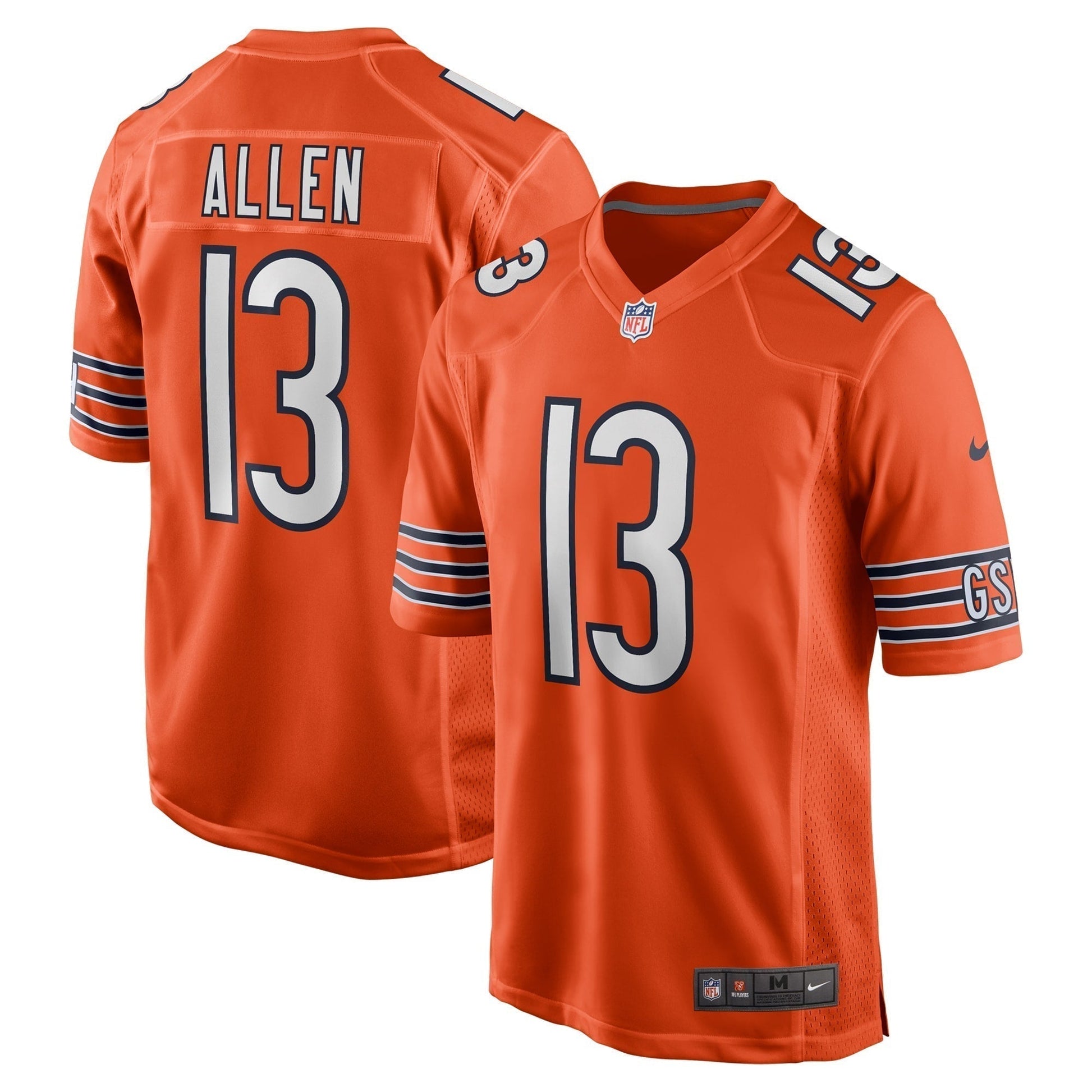 Keenan Allen Chicago Bears Alternate Game Jersey - Orange football jersey product view 1