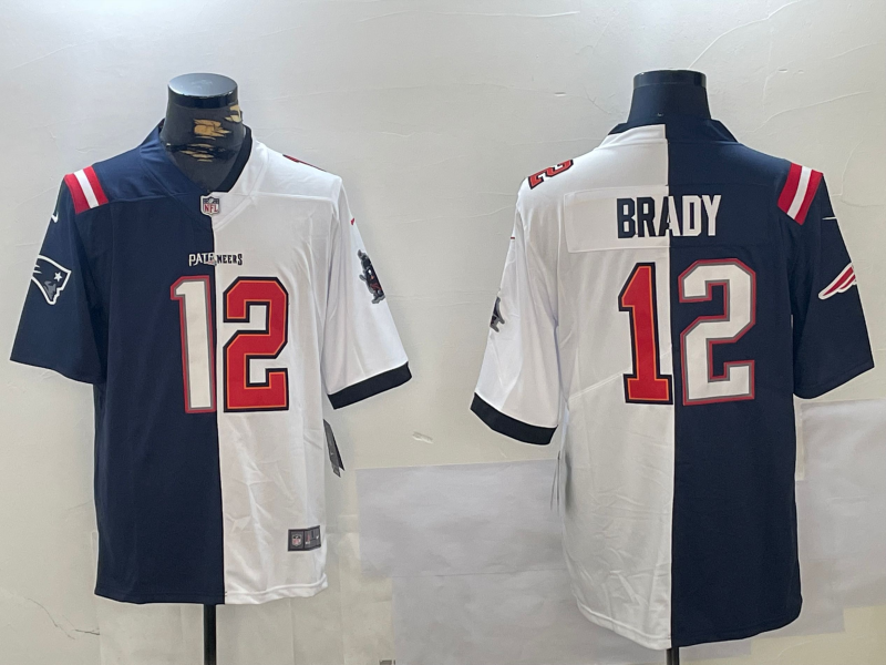 Men's New England Patriots Tom Brady Navy/White Game Jersey football jersey product view 1