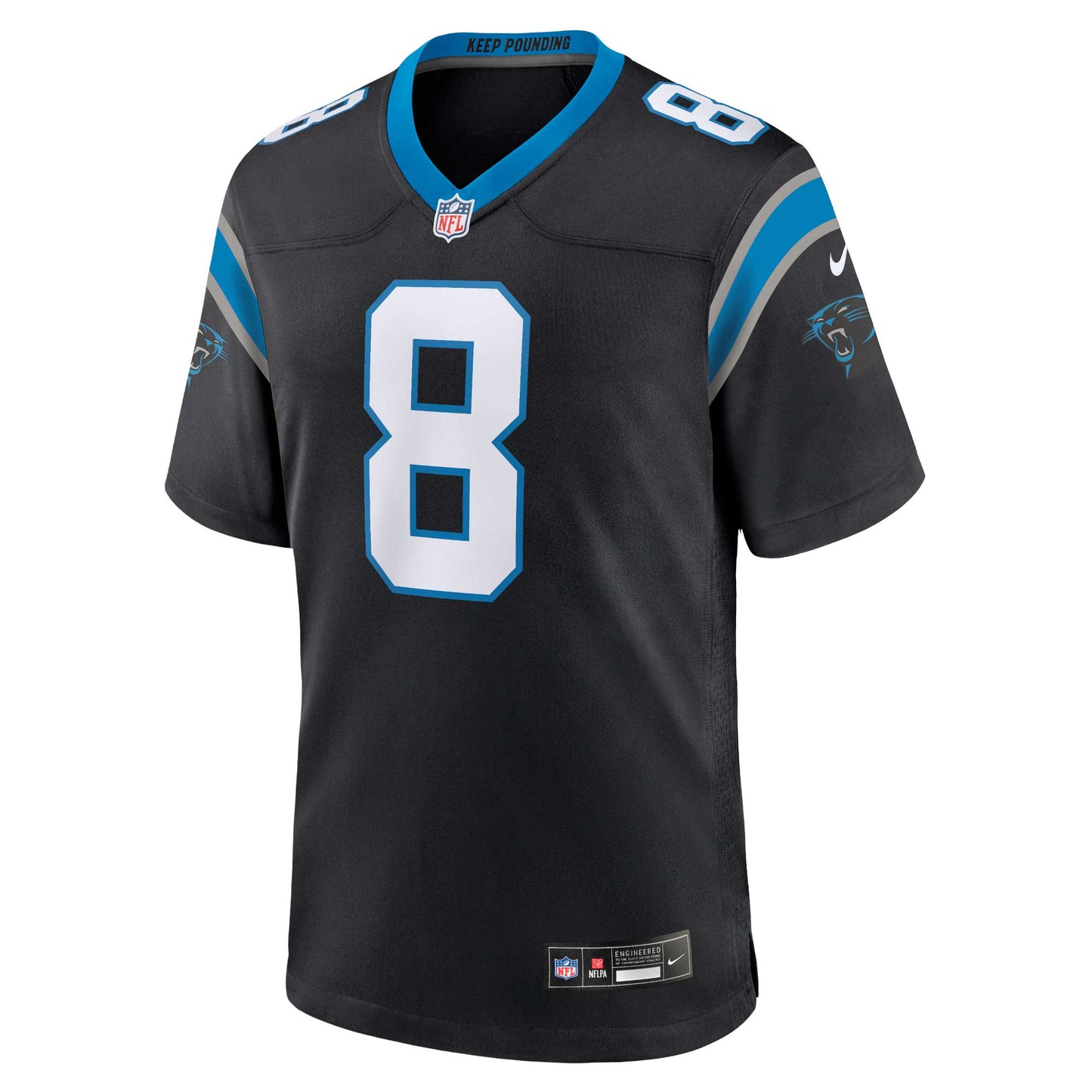 Jaycee Horn Carolina Panthers Game Jersey - Black football jersey product view 2