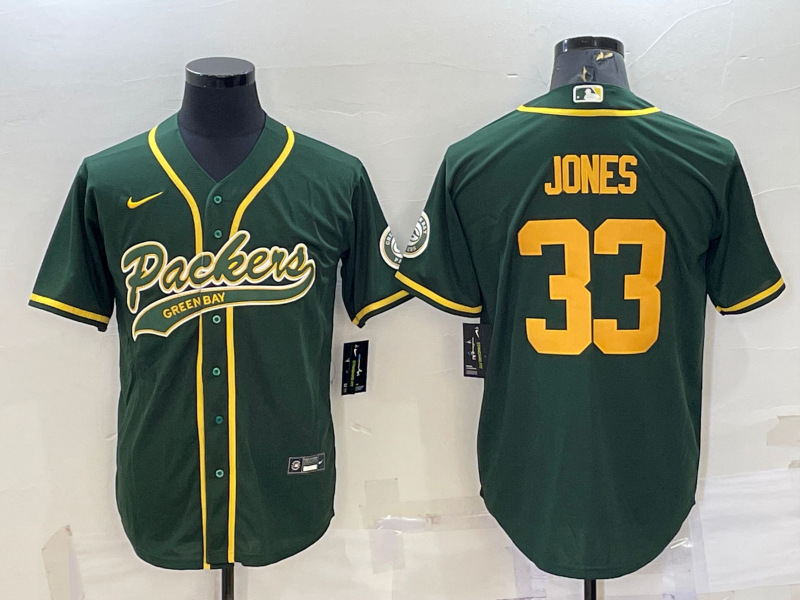 Men's Green Bay Packers Aaron Jones Green Player Jersey Joint Edition football jersey product view 1