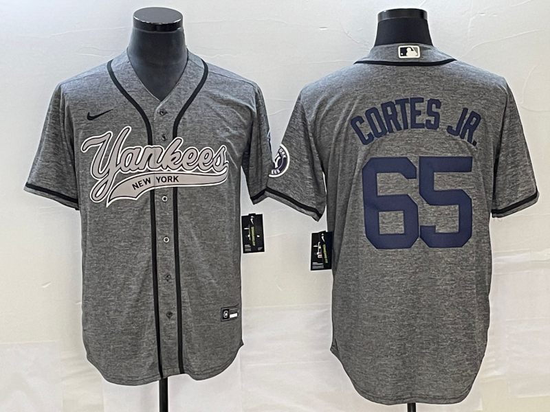Men's New York Yankees Nestor Cortes Jr. Gray Game Jersey Joint Edition baseball jersey product view 1