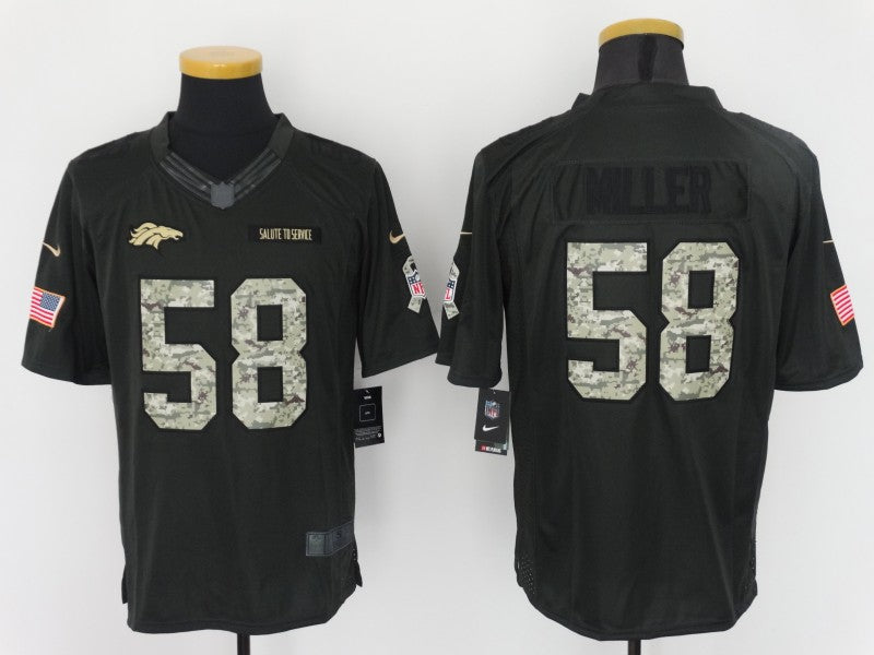 Men's Denver Broncos Von Miller #58 Black Authentic Game Jersey1 football jersey product view 1