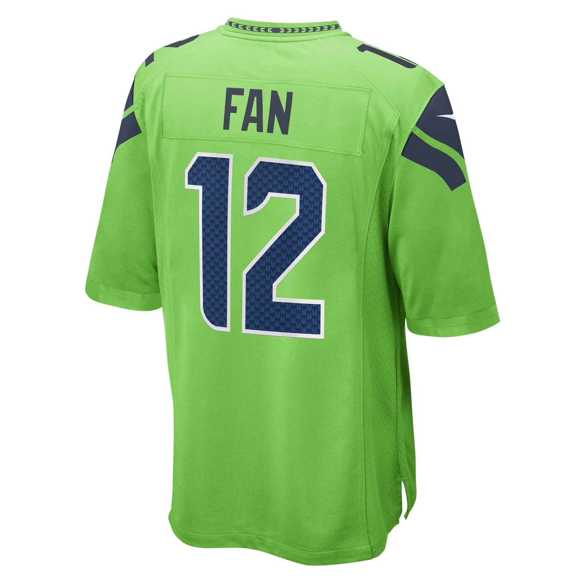 12s Seattle Seahawks Game Jersey - Neon Green football jersey product view 3